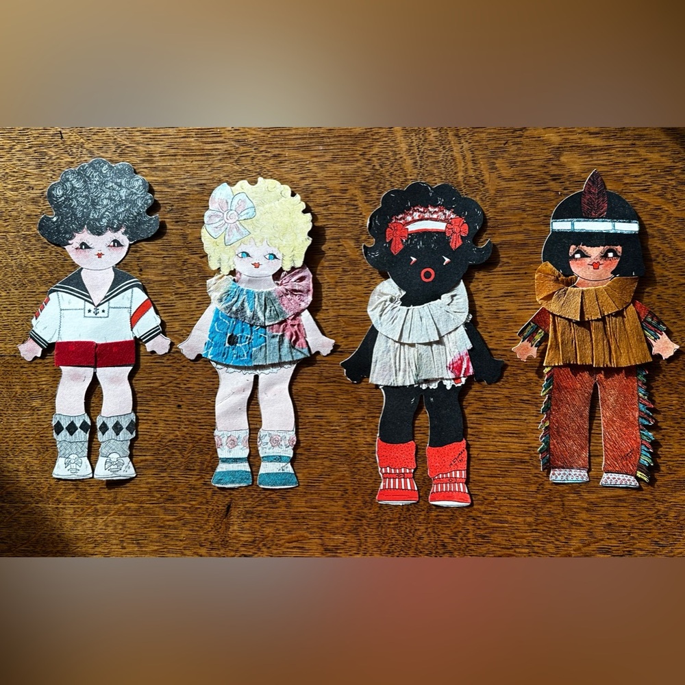 Vintage Paper Dolls 1935 Dollie Dolls Lechtman Printing Lot 4